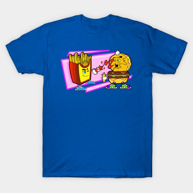 Food FIght T-Shirt by Art by Nabes